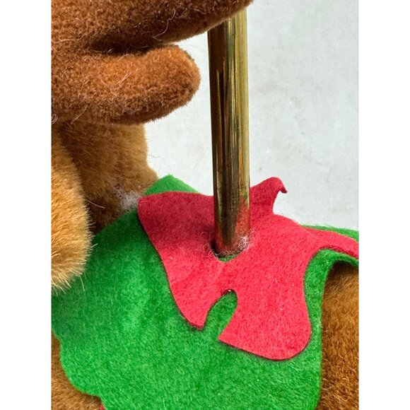 Applause marry carousel Plush Reindeer Figurine Felt Details & Gold Pole On Gree - Picture 4 of 8